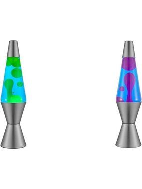 14.5" Lava Lamp - Deep Ocean & Cosmic Wave - Green & Purple Wax, Blue Liquid